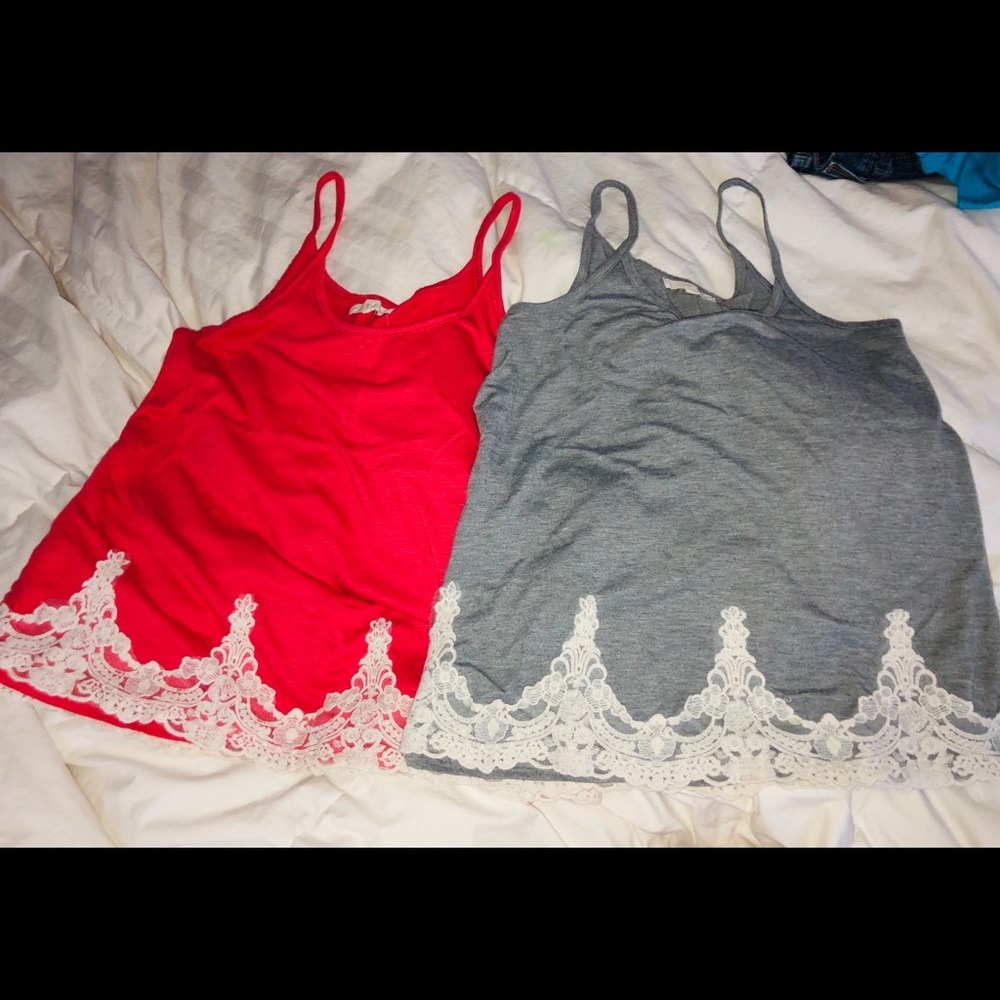 Spaghetti strap with lace bottom